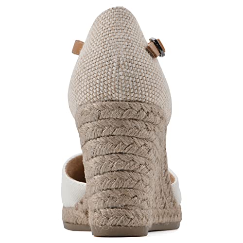 WHITE MOUNTAIN Women's Mamba Espadrille Wedge Sandal, Natural/Fabric, 7 M - Image 5