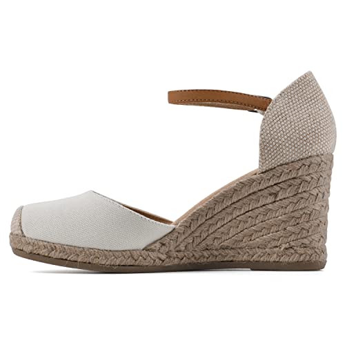 WHITE MOUNTAIN Women's Mamba Espadrille Wedge Sandal, Natural/Fabric, 7 M - Image 4