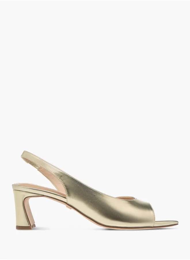 Celeste Womens Solid Slingback Sandals With Block Heels