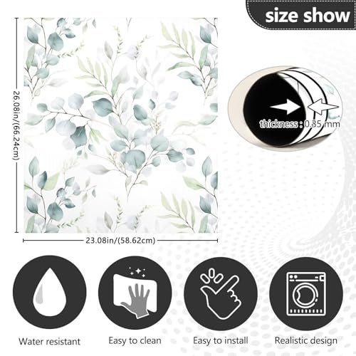 BOENLE Green Sage Eucalyptus Leaves Dishwasher Magnet Cover Sticker Magnetic Refrigerator Panel Front Door Fridge Microwave Decal Decorative - Image 4