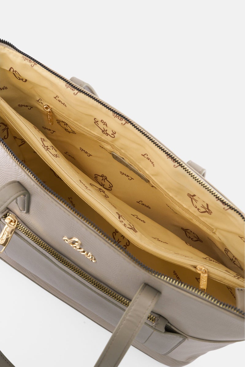 Lavie حقيبة توت نسائية بنقشة حيوانات، رمادي - Image 3