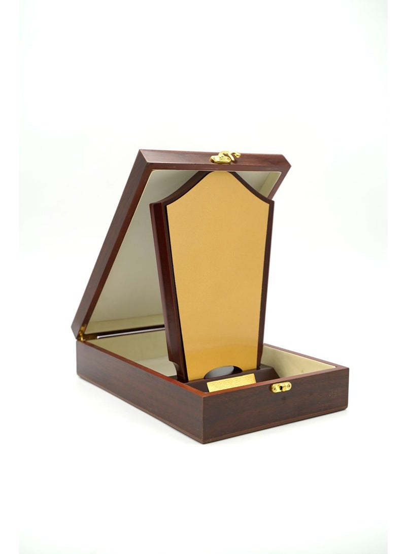 ركس درع تكريم فاخر مقاس L مع صندوق خشبي و لوحة نحاسية للطباعة 69707