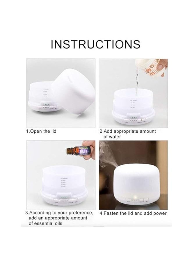 Arabest - Essential Oil Diffuser Humidifier Aromatherapy Aroma Diffuser Timer And Auto Off Safety Switch 7 Led Light Colors Fragrant Oil Vaporizer Humidifier 500Ml Circular Ultrasonic Silent Air Purifier - Image 1