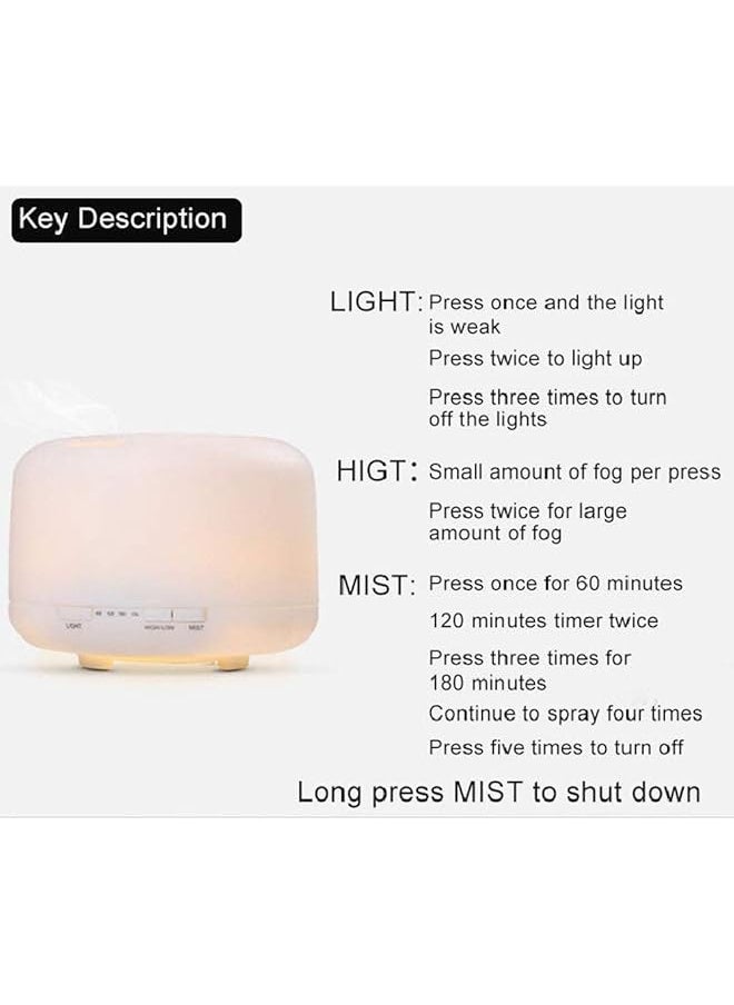 Arabest - Essential Oil Diffuser Humidifier Aromatherapy Aroma Diffuser Timer And Auto Off Safety Switch 7 Led Light Colors Fragrant Oil Vaporizer Humidifier 500Ml Circular Ultrasonic Silent Air Purifier - Image 1