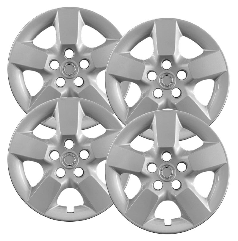 Hubcapscom Premium Quality 16 Silver Hubcaps fits 2008 2009 2010 2011 2012 2013 2014 and 2015 Nissan Rogue Heavy Duty Construction Set of 4 53077AMS4