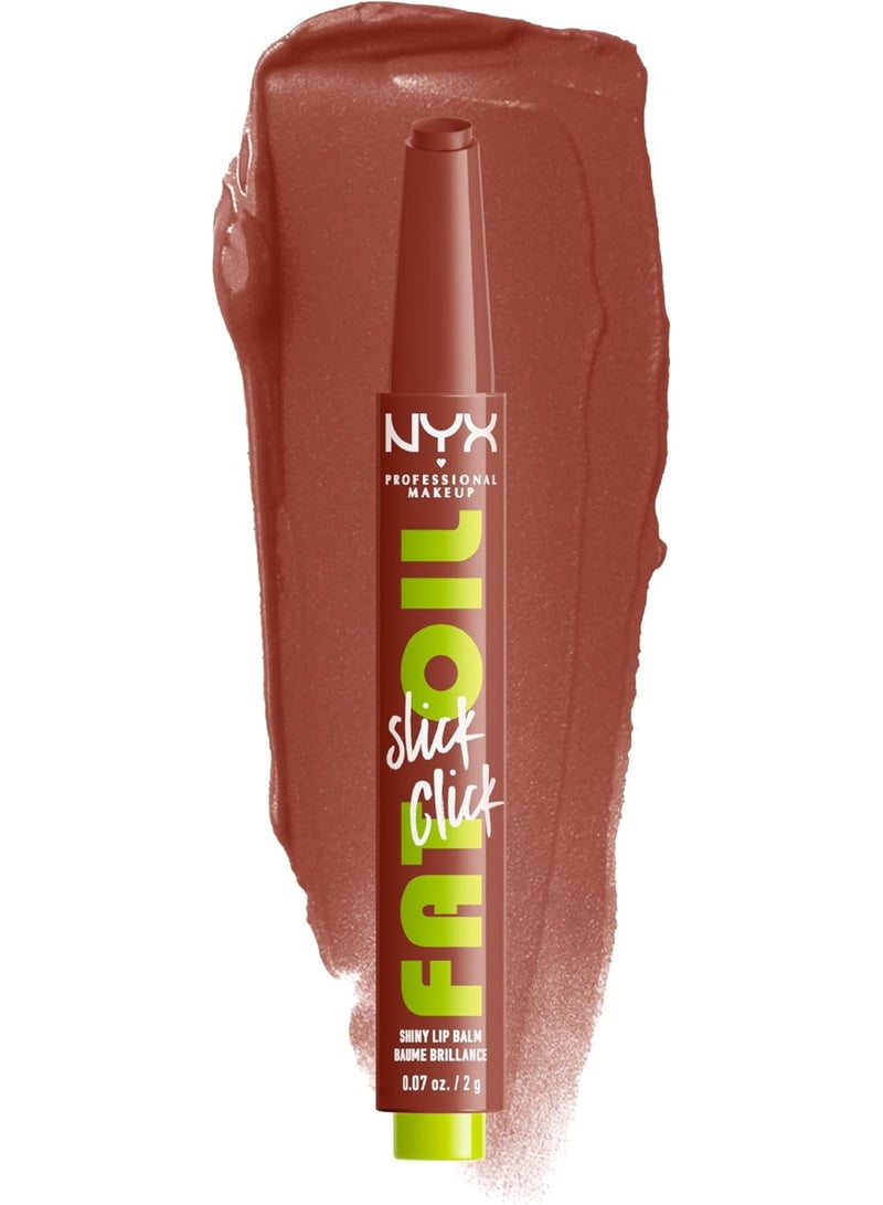NYX PROFESSIONAL MAKEUP Fat Oil Slick Click Lip Balm - (Warm Nude) - Image 1