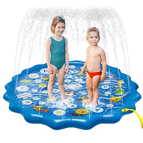 ArfBear Splash pad for Kids Arfbear 67 Kiddie Pool Splash Pads for Toddlers 316 Summer Outdoor Water Spray Play Mat Wading Pool Inflatable Baby Kids Water Toys - Image 1