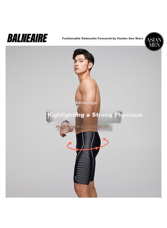 Balneaire 2025 New Men's Racing Swim Trunks, Chlorine-resistant, Water-repellent, Quick-drying, Breathable Hot Spring, 50382 Black XL - Image 3