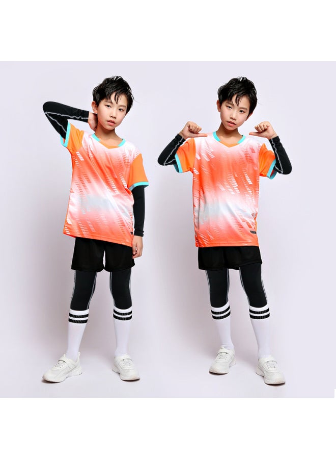 5029 Orange Autumn And Winter Four-piece Set (men And Women With) Football Jersey - Image 1