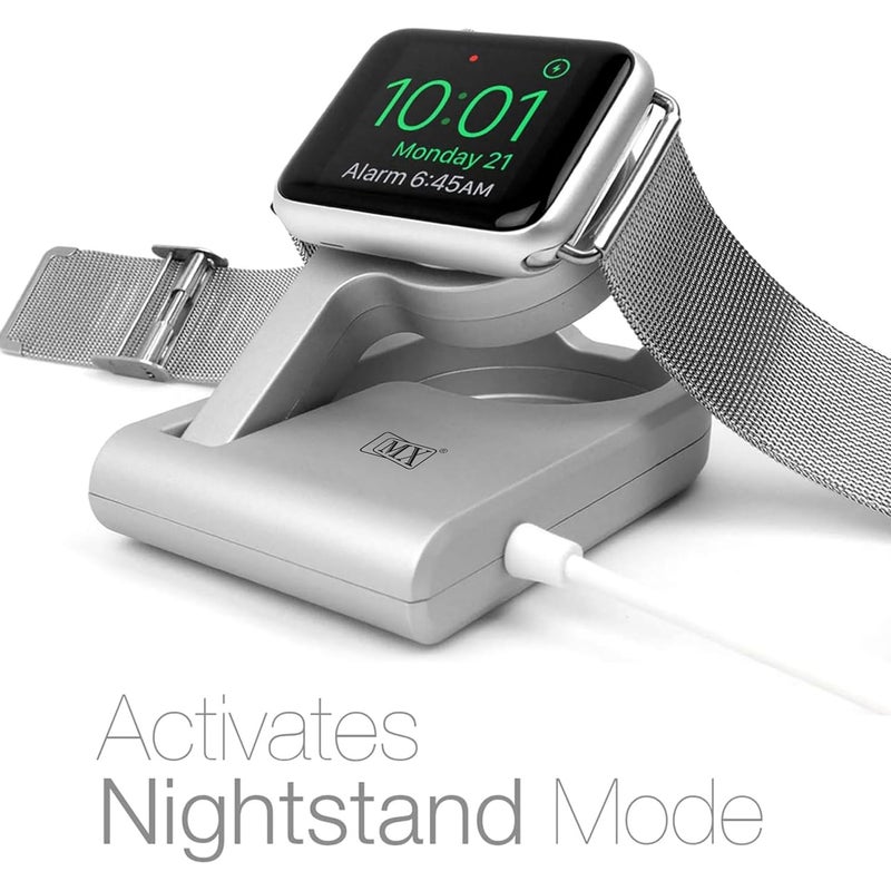 MX Watch Charger with USB Dock Cable – 1 Meter | Magnetic Wireless Charging Cord | USB Charger Compatible with Apple Watch Series 1–9, SE, Ultra | Travel-Friendly (White) - Image 3