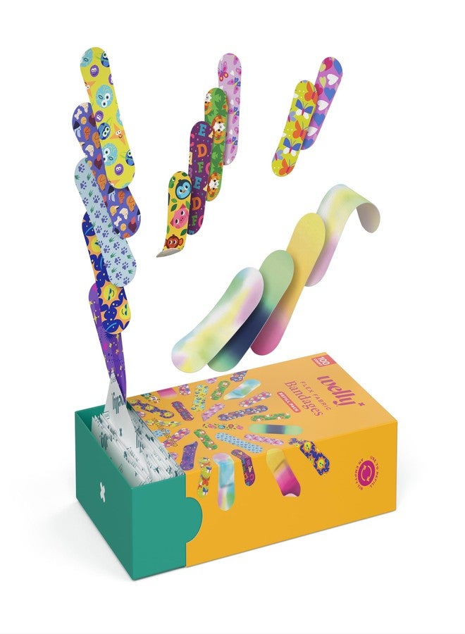 Welly Bravery Badge Value Pack | Adhesive Flexible Fabric Bandages | Assorted Shapes and Patterns for Minor Cuts, Scrapes, and Wounds - 100 Count - Image 3