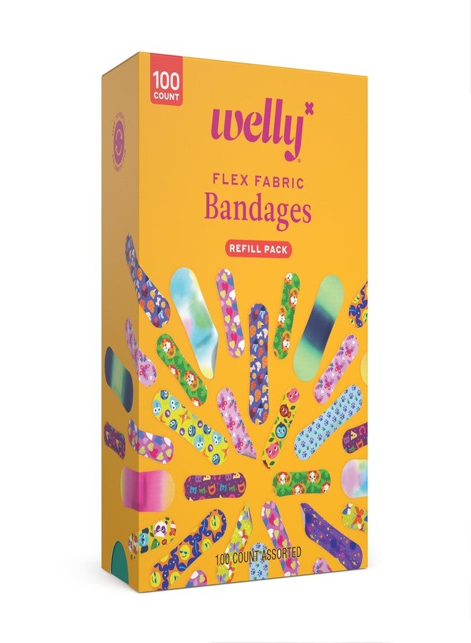 Welly Bravery Badge Value Pack | Adhesive Flexible Fabric Bandages | Assorted Shapes and Patterns for Minor Cuts, Scrapes, and Wounds - 100 Count - Image 5