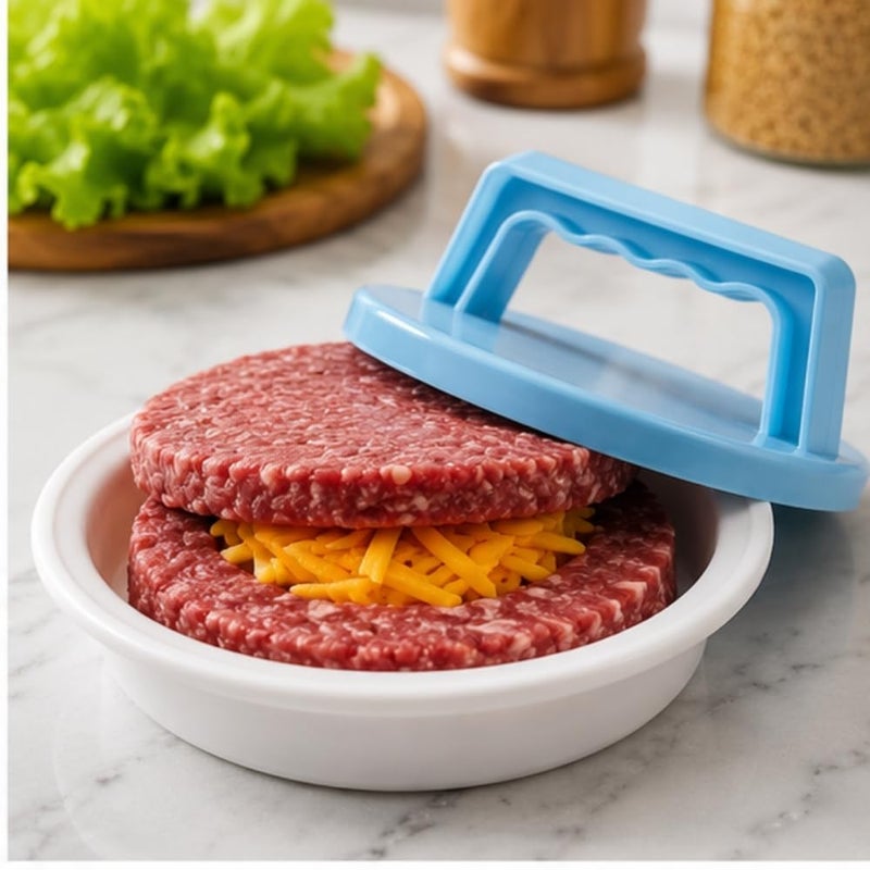Burger Press, Food Grade Stainless Steel Burger Maker with ABS Handle, Non-Stick Hamburger Press, 11.5 cm, 50 Sheets of Patty Papers Included - Image 4