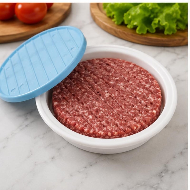 Burger Press, Food Grade Stainless Steel Burger Maker with ABS Handle, Non-Stick Hamburger Press, 11.5 cm, 50 Sheets of Patty Papers Included - Image 3