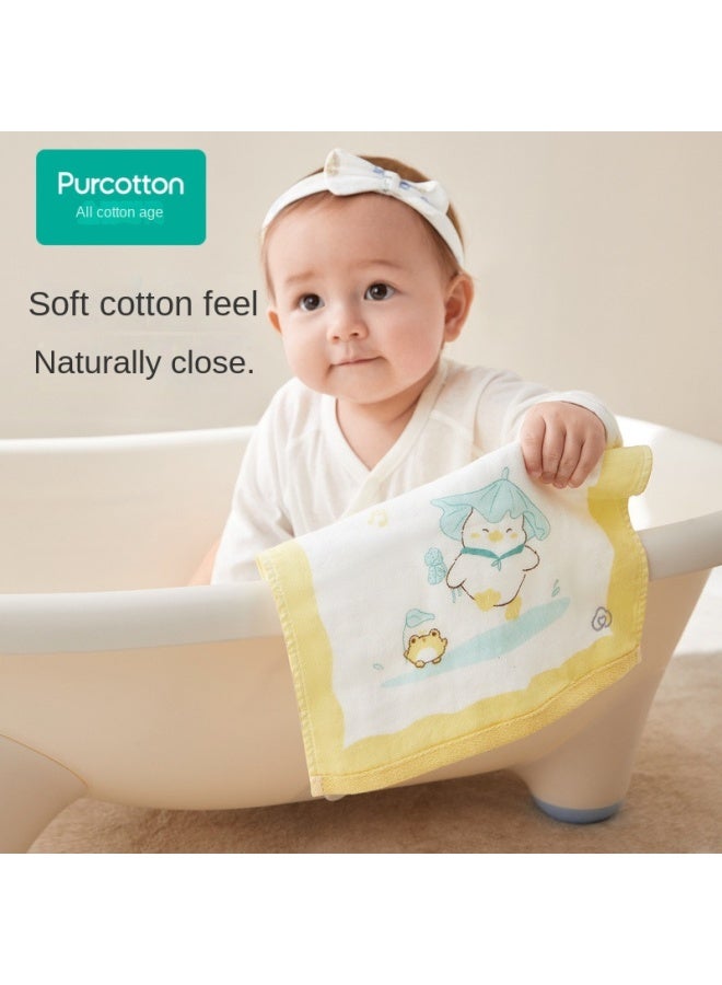 purcotton Cotton】children's Gauze Loop Handkerchief, Soft And Skin-friendly Drool Bib, Baby Face Wash Cloth - Image 2