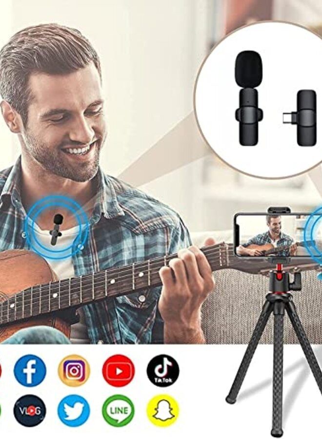 Phone Planet Wireless Lavalier Microphone for Type-C, Plug & Play Mini Mic for Android live broadcast gaming Video Recording - Image 2