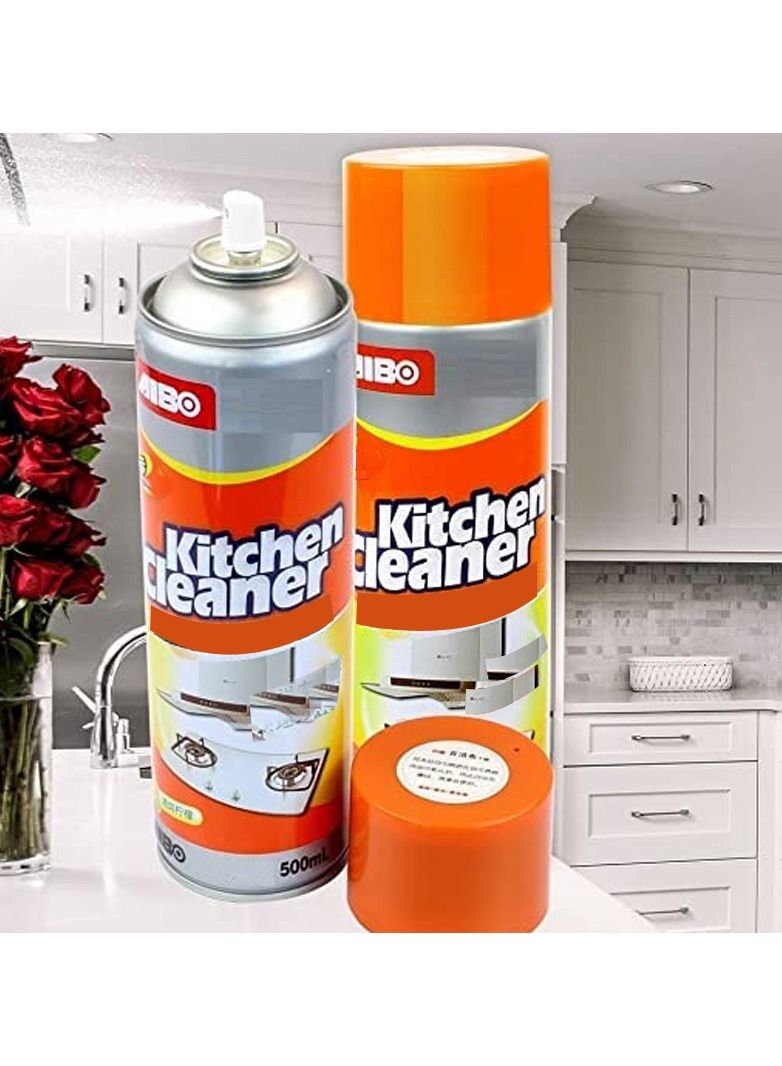 Kitchen منظف مزيل الشحوم للمطبخ يزيل شحوم المطبخ والأوساخ وبقع الزيت، منظف رغوي متعدد الأغراض، بخاخ مزيل للبقع لجميع الأغراض للأسطح الداخلية للمنزل والمطبخ والحمام  - Image 3