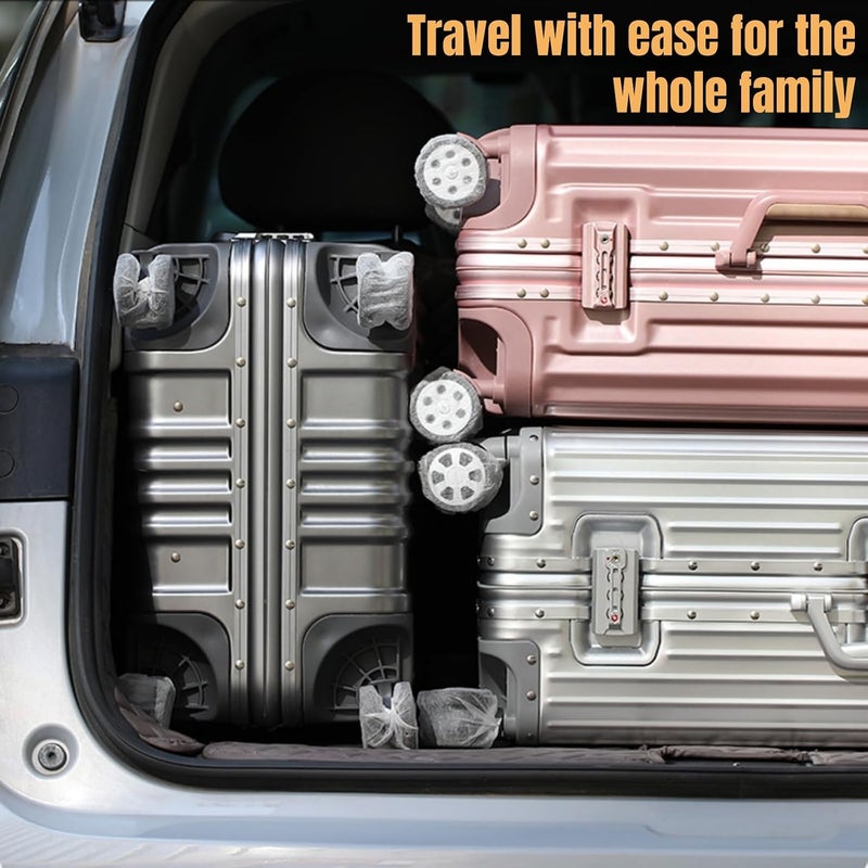 JDLYEVER 160 PCS Disposable Suitcase Wheel Dust Covers, Universal Elastic Luggage Wheel Protectors for Storage & Travel, One-Time Use Spinner Caster Covers to Isolate Dirt, Mud, Keep Cars & Closets Clean - Image 2