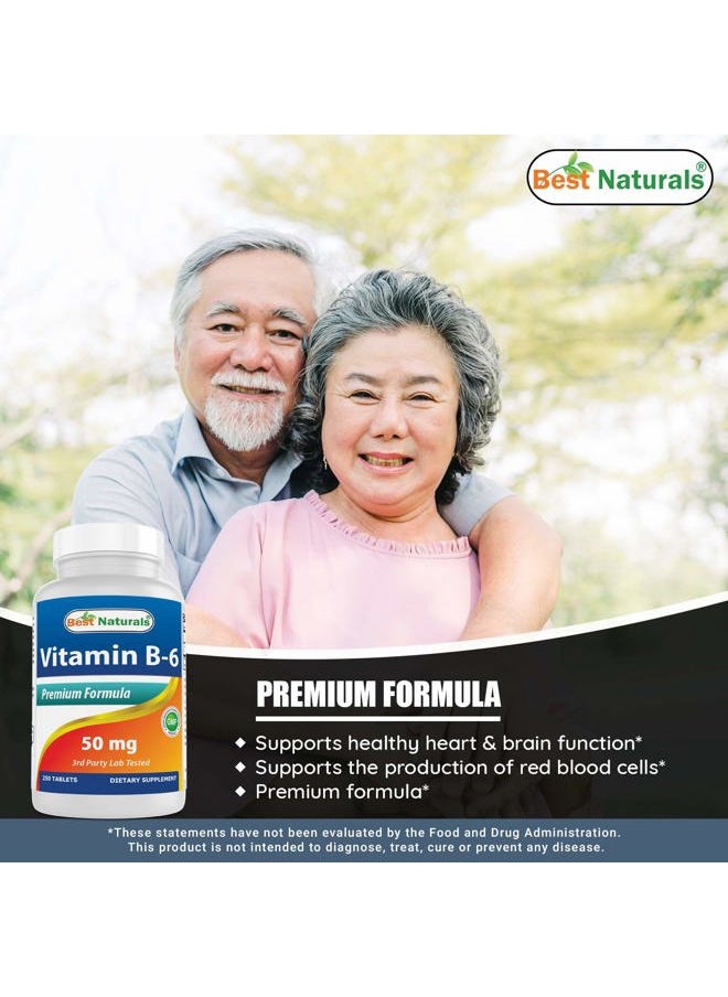Best Naturals Vitamin B6 50 mg 250 Tablets  - Image 4