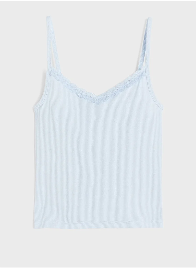 H&M Youth Lace Trimmed Strappy Top