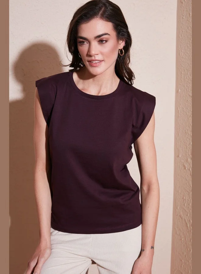 Lela Lela Cotton Crew Neck Sleeveless T Shirt Women's T-Shirt 5864019