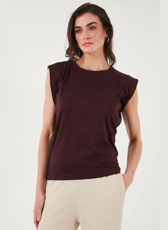 Lela Lela Cotton Crew Neck Sleeveless T Shirt Women's T-Shirt 5864019