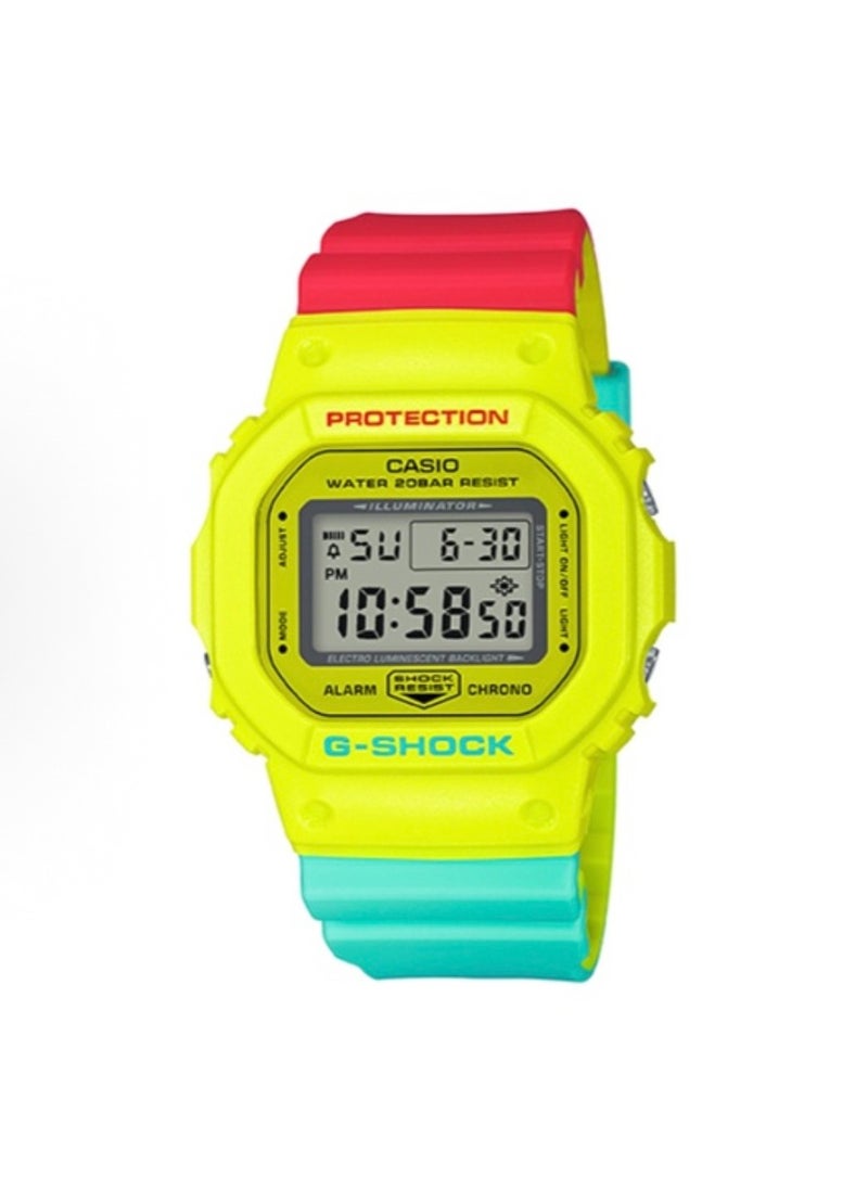 CASIO - octagonal sports waterproof and shockproof watch GA-5600  yellow pink bule - Image 1