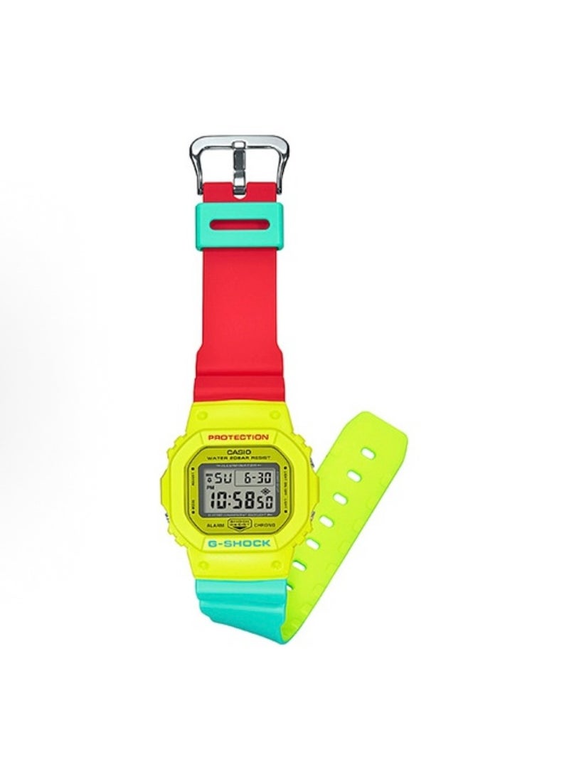 CASIO - octagonal sports waterproof and shockproof watch GA-5600  yellow pink bule - Image 1