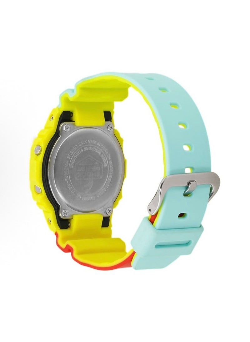 CASIO - octagonal sports waterproof and shockproof watch GA-5600  yellow pink bule - Image 1
