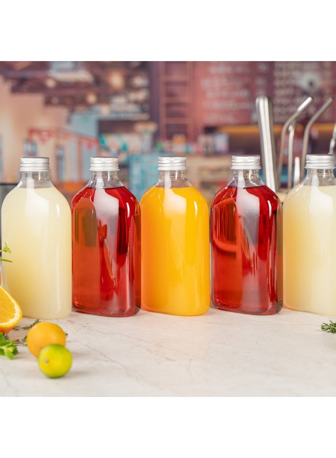 Restaurantware زجاجات ليكور سعة 10 أونصات من بوتل تيك، 100 زجاجة بلاستيكية فارغة - قابلة للتخلص، مع أغطية ألمنيوم، زجاجة هدايا حفلات بلاستيكية شفافة، لعصير، زنجبيل، أو صلصات - Image 3