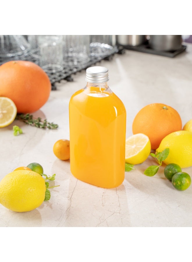 Restaurantware زجاجات ليكور سعة 10 أونصات من بوتل تيك، 100 زجاجة بلاستيكية فارغة - قابلة للتخلص، مع أغطية ألمنيوم، زجاجة هدايا حفلات بلاستيكية شفافة، لعصير، زنجبيل، أو صلصات - Image 4