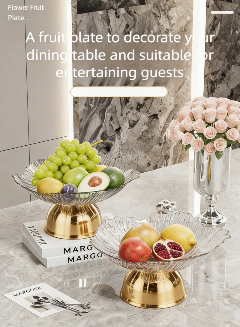 nehem 4 PCS Clear Serving Tray, Serving Plate, Elegant Floral Pattern Clear Trays, Spill-Proof Tray,Decorative Serving Tray for Candy, Fruit, Nuts & Desserts - Image 4