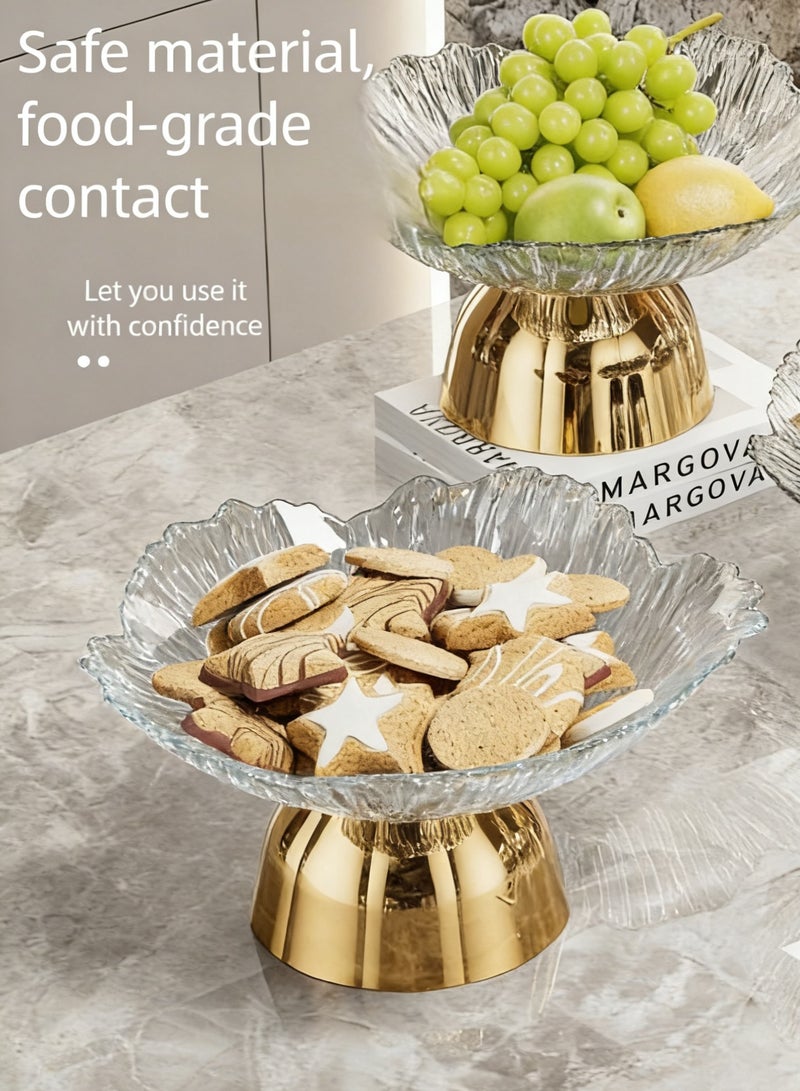 nehem 4 PCS Clear Serving Tray, Serving Plate, Elegant Floral Pattern Clear Trays, Spill-Proof Tray,Decorative Serving Tray for Candy, Fruit, Nuts & Desserts - Image 5