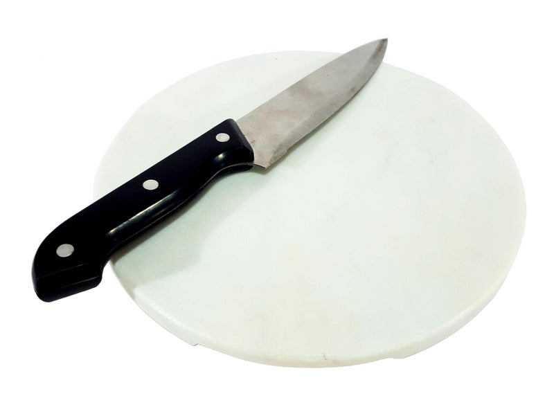 KLEO 9" White Marble Chopping Board Cheese Board Cheese Platter Kitchen Appliance Wine Serveware Birthday Anniversary Corporate Gift - Image 3