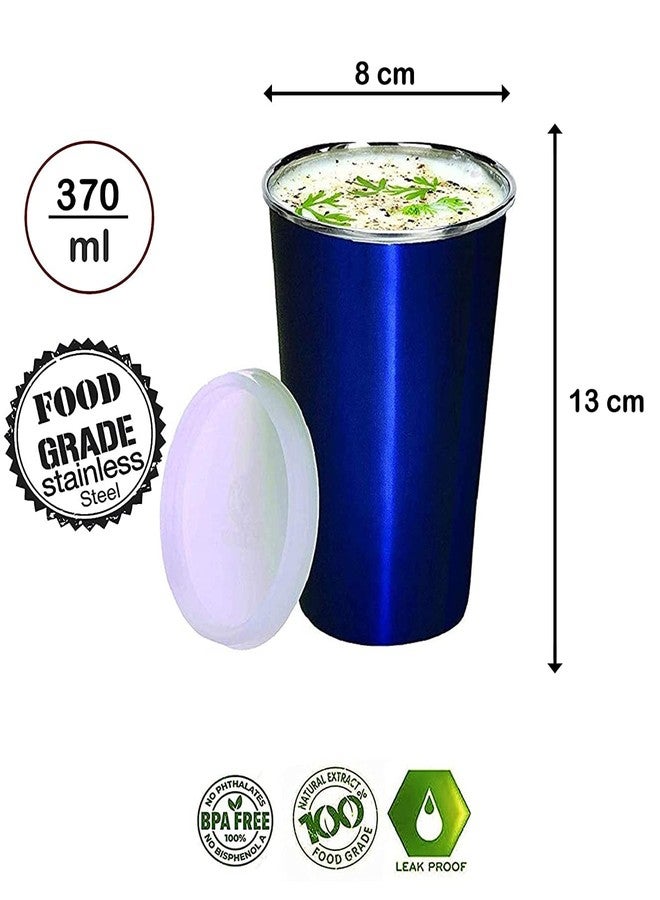 KIDINGTON Stainless Steel Sipper for Kids with Straw Glass for Kids Milk Tumbler with Starw and lid Sippy Cup with Gum Protection for Kids 2 Straw and 1 Cleaning Brush(370ml, 1-4 Years)(Blue) - Image 5