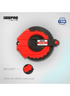 GEEPAS Geepas 30M Fiberglass Measuring Tape | Durable ABS Casing with Metal End Hook | Metric & Imperial Graduations | Model GT59013  - Image 2