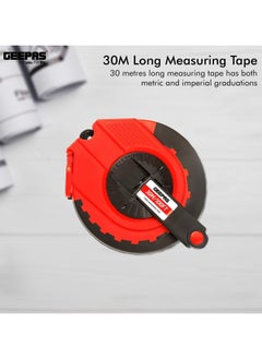 GEEPAS Geepas 30M Fiberglass Measuring Tape | Durable ABS Casing with Metal End Hook | Metric & Imperial Graduations | Model GT59013  - Image 4