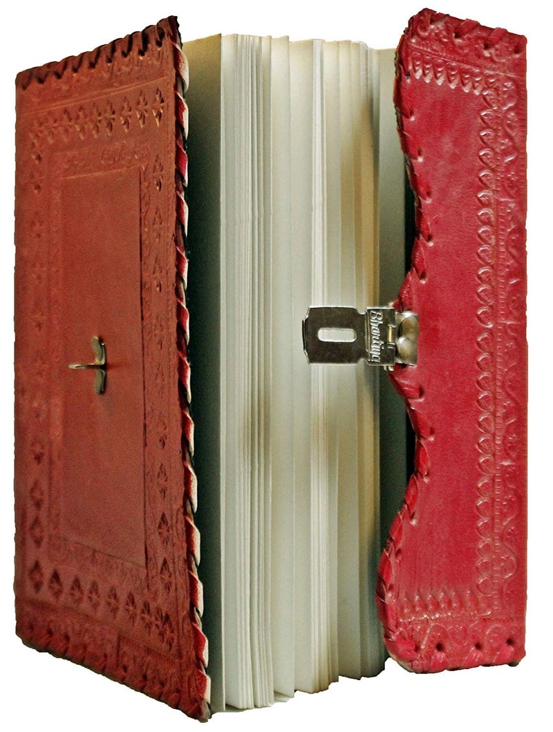 Tuzech Leather Journal Diary to Write Poems, Leather Notebook Personal Memoir Antique Handmade Leather Bound Daily Notepad for Men & Women Sketchbook Planner Personal Daily Diaires Students Notepads Writing Office College school Diaries with Lock & Key King Red (7 Inches-5 Inches) - Image 5