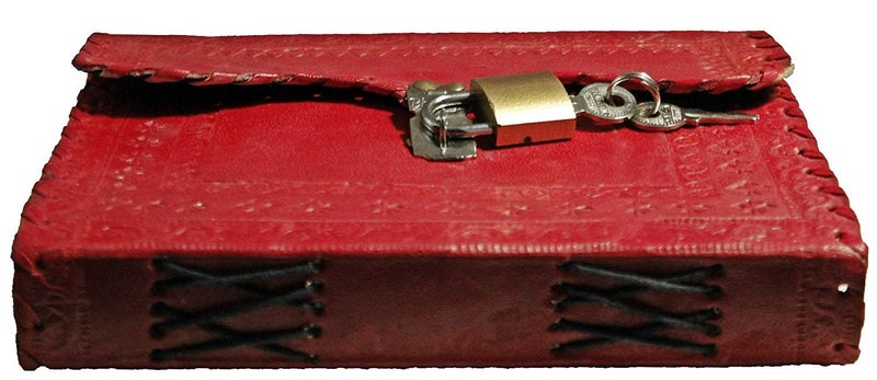 Tuzech Leather Journal Diary to Write Poems, Leather Notebook Personal Memoir Antique Handmade Leather Bound Daily Notepad for Men & Women Sketchbook Planner Personal Daily Diaires Students Notepads Writing Office College school Diaries with Lock & Key King Red (7 Inches-5 Inches) - Image 4