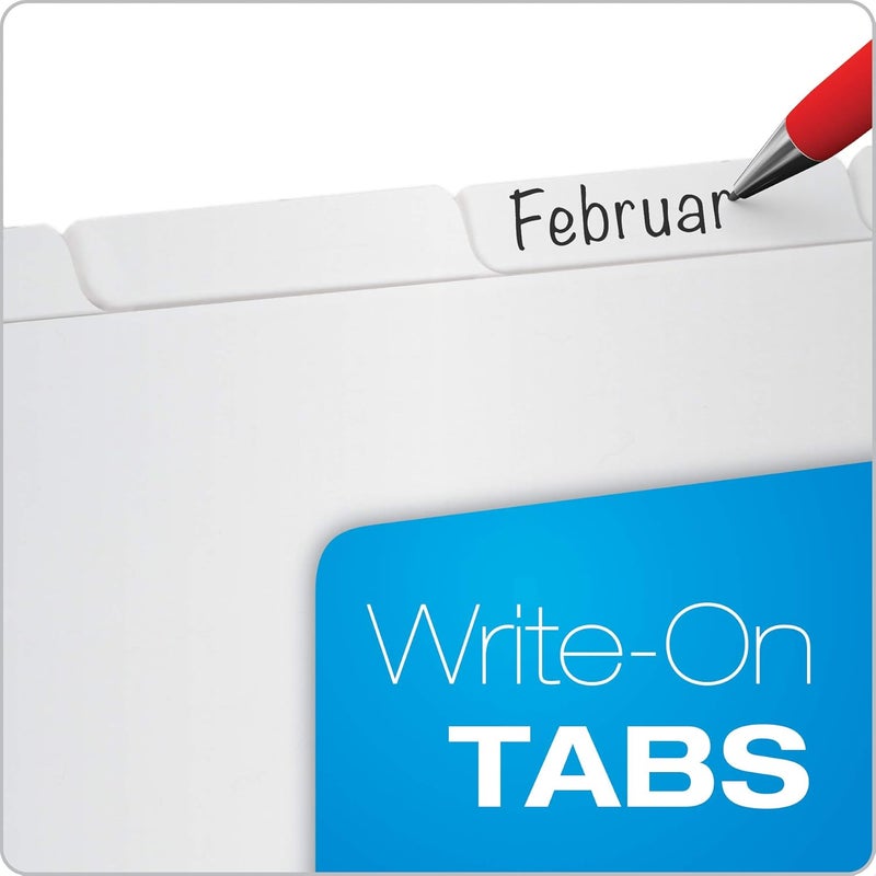 Oxford Blank Write On Binder Dividers, 1/5 Cut Tabs, 3 Hole Punch Dividers in 5 Tab Sets, 100 Dividers, 20 Sets, White (89981) - Image 2
