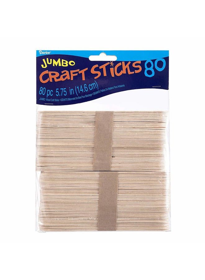 Darice Natural Wood Craft Sticks Jumbo, 80 Piece (5.75 Inch) - Image 4
