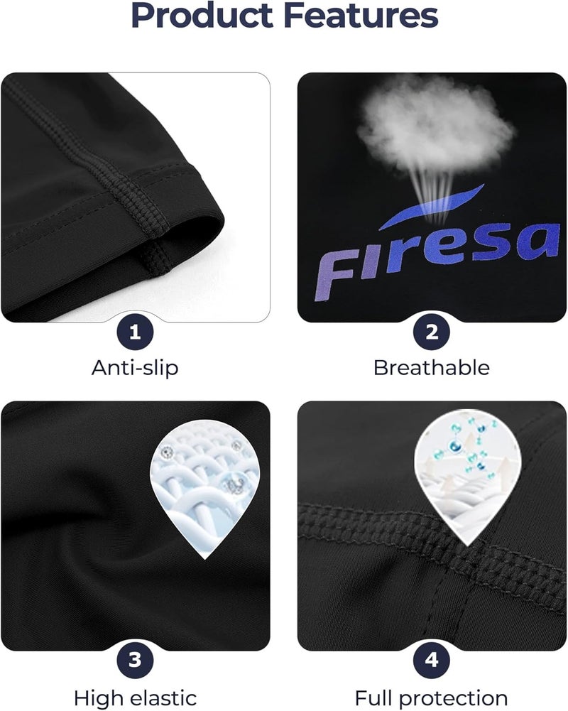 Firesara Fabric Swim Cap, High Elasticity Swimming Cap Keeps Hair Clean Breathable Fit Both Long Hair Short Hair, Swim Caps Woman Girls Men Kids One Size Hat - Image 3