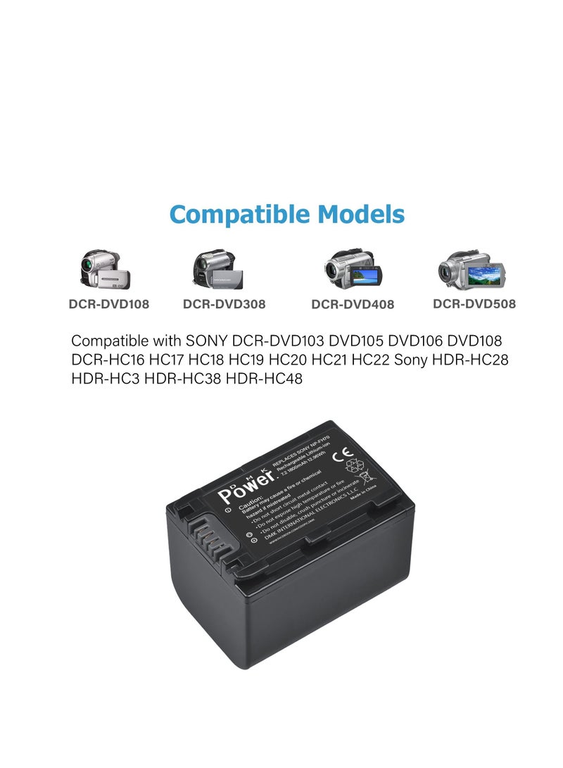 DMK Power NP-FH70 7.2V / 1800mAh Rechargeable Replacement Battery Compatible with Sony Cameras - Image 2