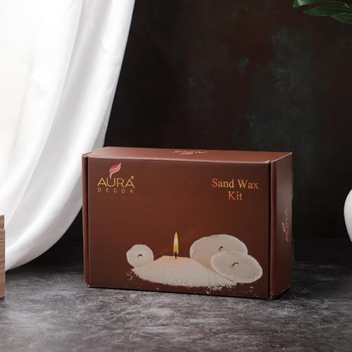 AURA DECOR AuraDecor Sand Wax Kit with 2 Sea Shells for & 250gm Sand Wax for Making Customized Candle, Candle Making Kit - Image 3