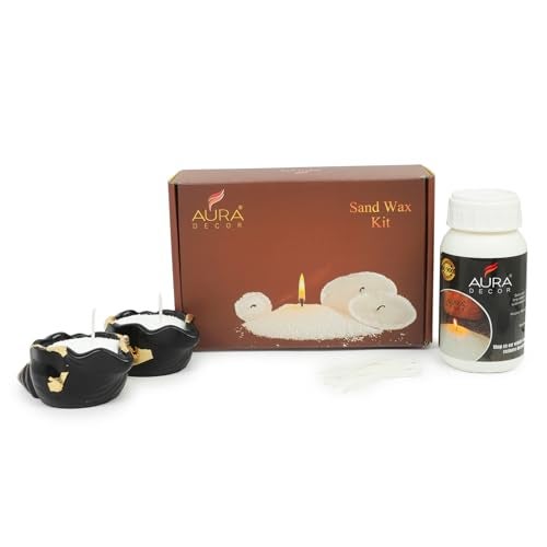 AURA DECOR AuraDecor Sand Wax Kit with 2 Sea Shells for & 250gm Sand Wax for Making Customized Candle, Candle Making Kit - Image 4