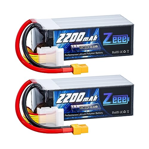 Zeee 6S Lipo Battery 2200mAh 22.2V 120C Soft Case Battery with XT60 Connector for RC Airplane Helicopter RC Car Truck Tank Drone Racing Hobby(2 Pack) - Image 1