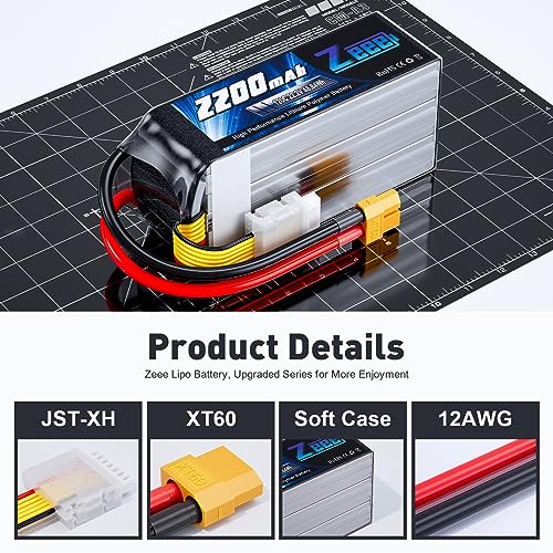 Zeee 6S Lipo Battery 2200mAh 22.2V 120C Soft Case Battery with XT60 Connector for RC Airplane Helicopter RC Car Truck Tank Drone Racing Hobby(2 Pack) - Image 3