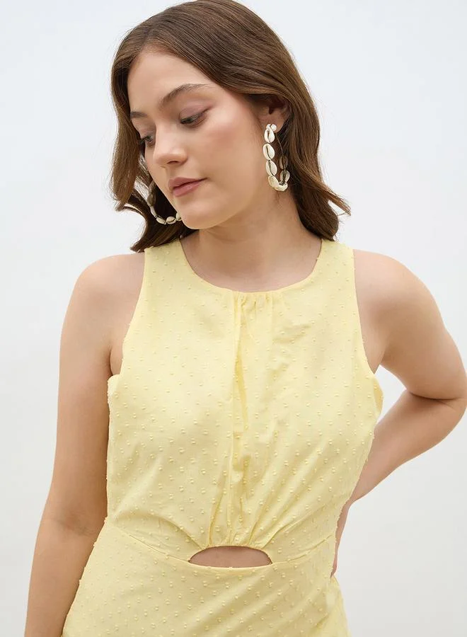 Styli Styli Solid Sleeveless Layered Midi Dress