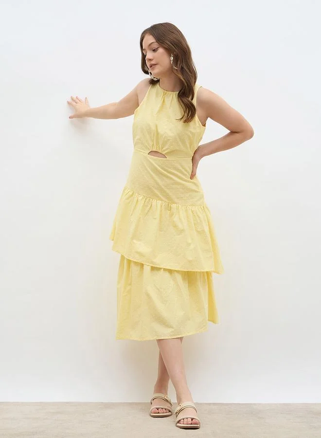 Styli Styli Solid Sleeveless Layered Midi Dress