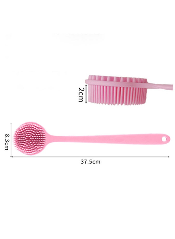 أداة تنظيف الظهر من السيليكون بشعيرات ناعمة لتنظيف الظهر باللون الوردي - Image 4